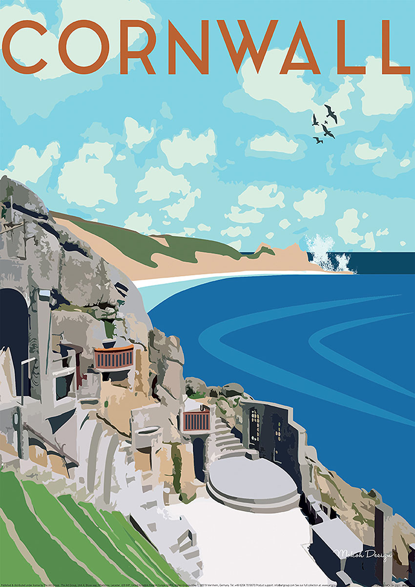 Cornwall Coastal Scene Canvas Print & Poster Wall Art - AI PRINT LAB